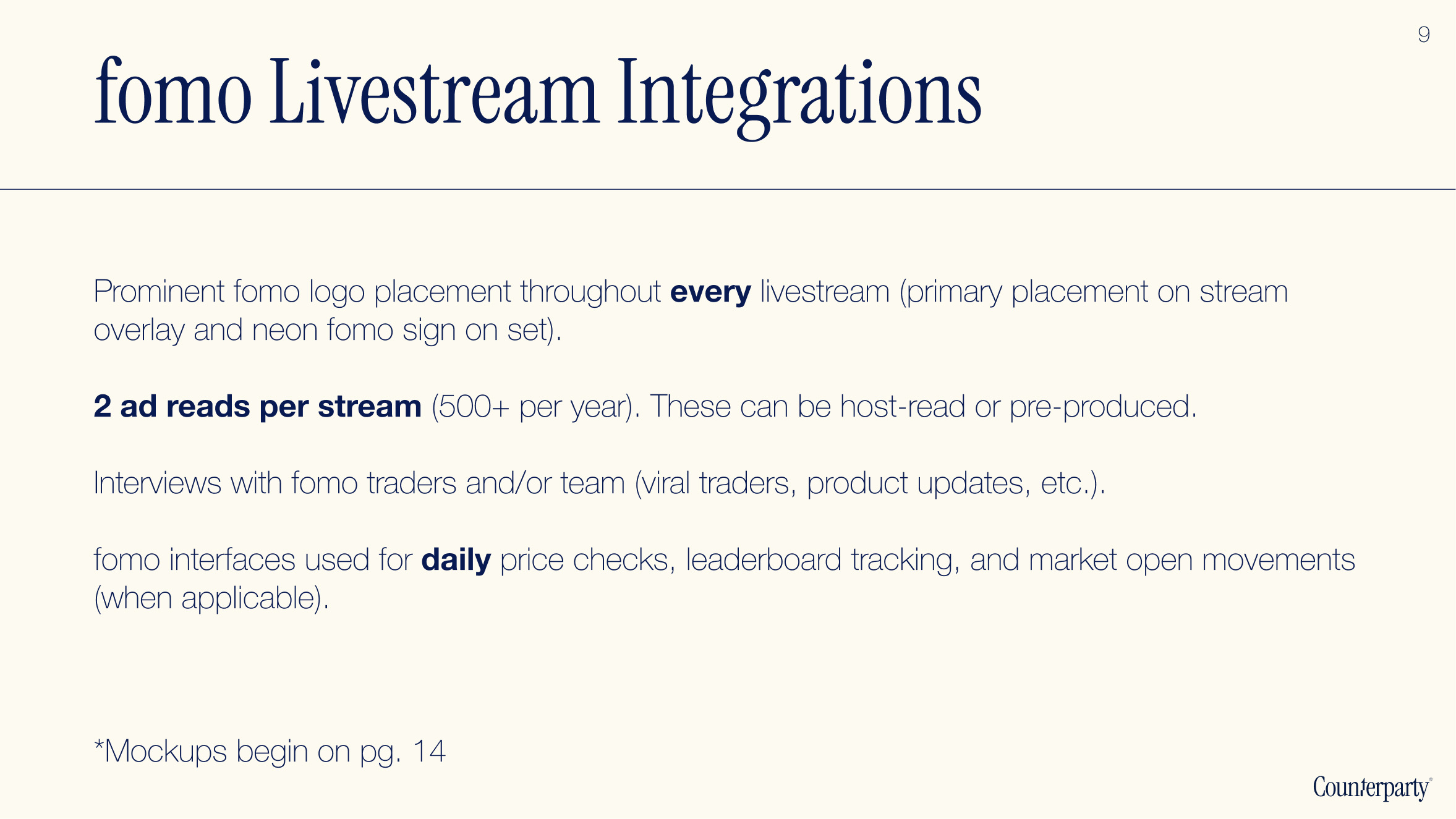 fomo Livestream Integrations