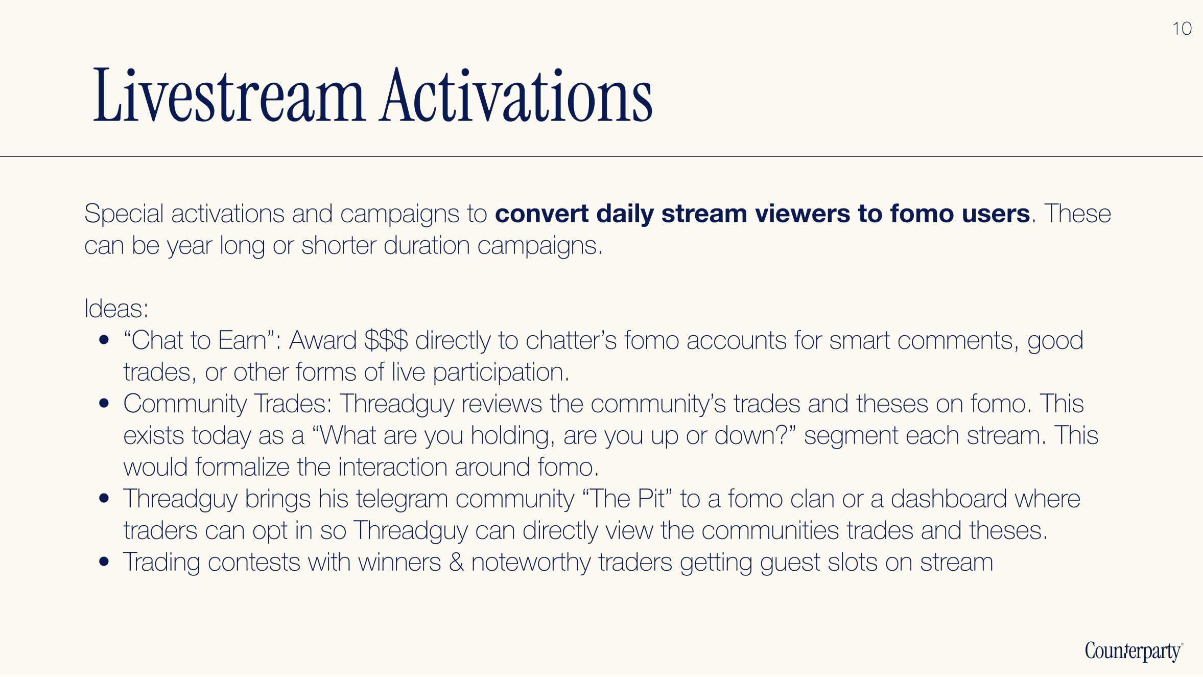 Livestream Activations